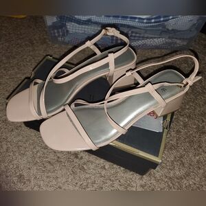 Worthington Nude Strappy Sandal Block Heels - Size 11